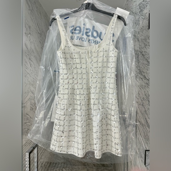 ✨ Simkhai Ziva Embellished Mini Dress – White Multi ✨ - Picture 9 of 11